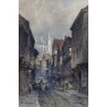 Thomas 'Tom' Dudley (British 1857-1935): 'Stonegate York' with View of the Minster