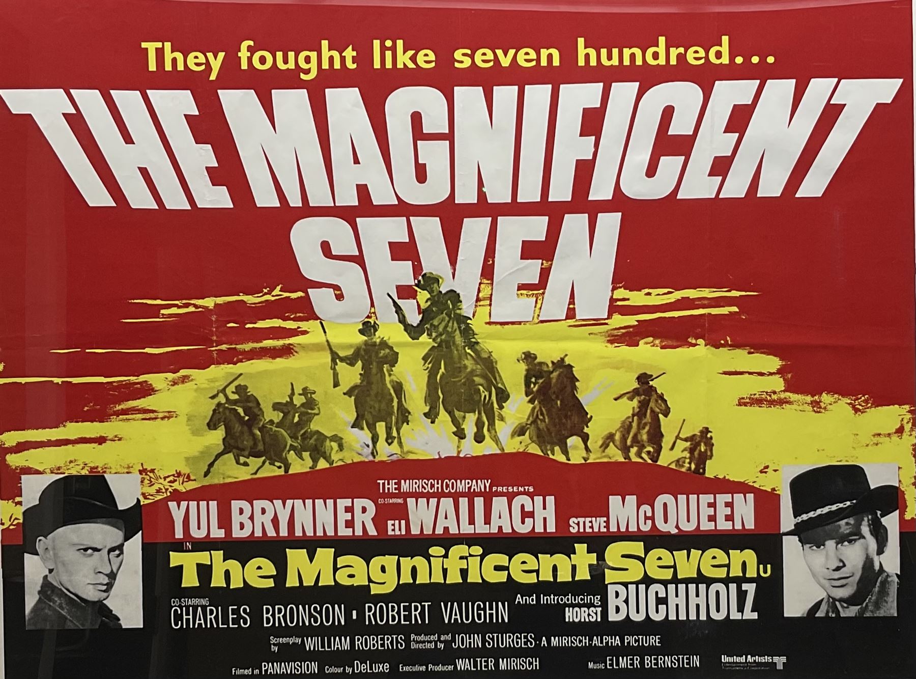 Vintage Film Poster - The Magnificent Seven (1960) British Quad film poster