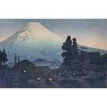 Takahashi Shotei (Japanese 1871-1944): Fuji from Mizukubo - Evening