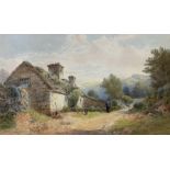 Frederick Boisseree (British fl.1870's): Rural Cottage with Figure