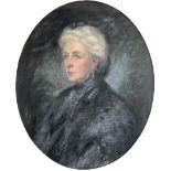 English School (Early 20th century): Portrait of Agnes 2nd Viscountess Halifax Bust Length in Feigne
