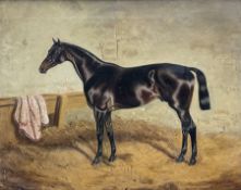 Alfred A Partridge & Henry T Partridge (British 19th century): Portrait of a Dark Bay Horse in Stabl