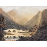 Circle of Francis Nicholson (British 1753-1844): Lake District Stone Bridge