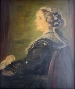 Sir William Blake Richmond RA (British 1842-1921): Portrait of 'Mary Viscountess Halifax' Seated Hal