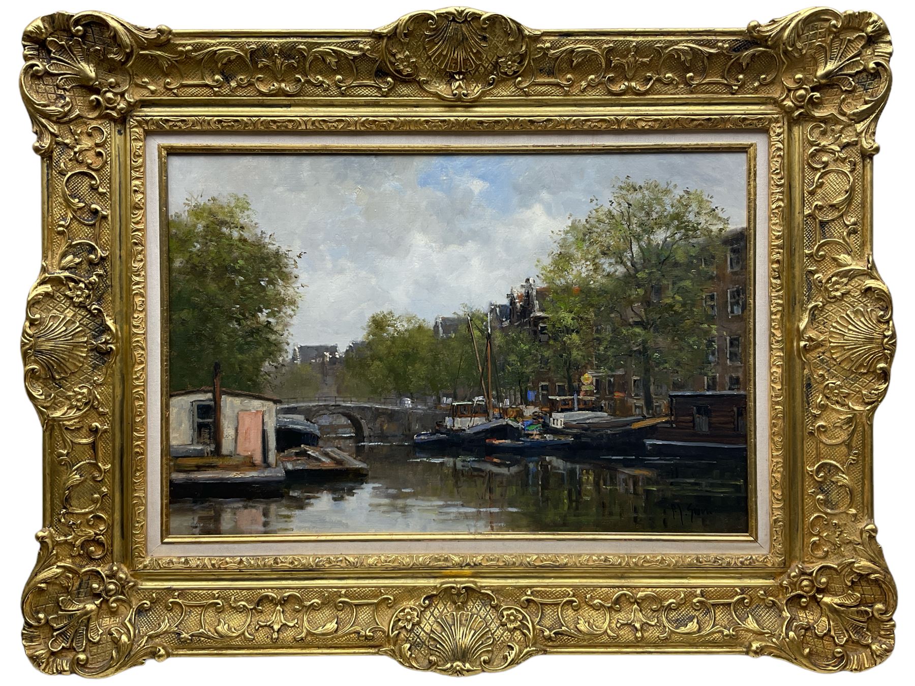 English School (20th century): Amsterdam Canal and River Scene - Image 2 of 4