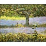 Jack Cudworth (British 1930-2010): Spring Woodland Scene with Bluebells