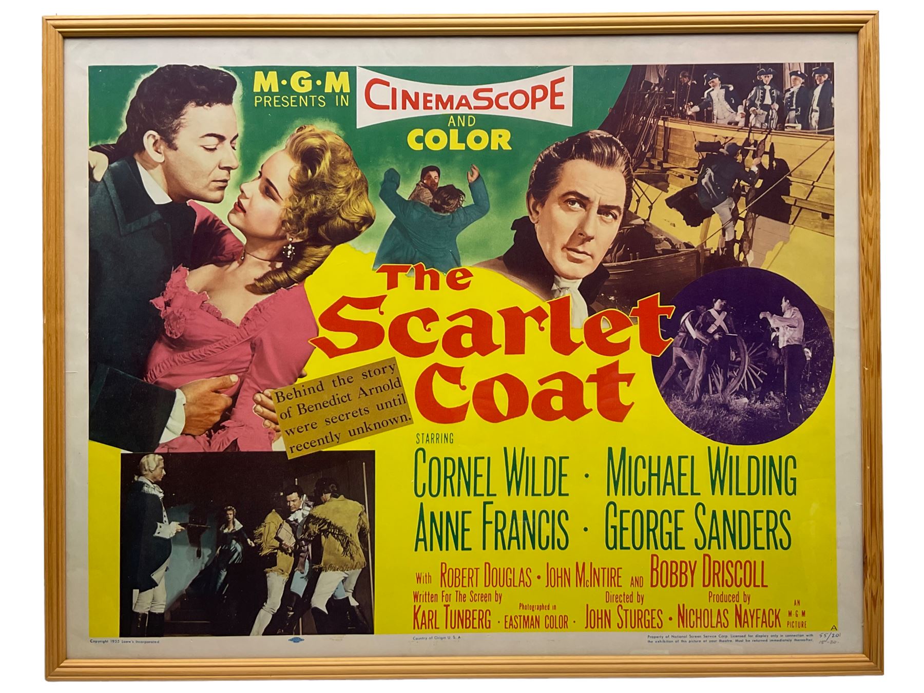 Original Vintage Film Poster - The Scarlet Coat (1955) National Screen Service film poster - Image 2 of 2