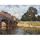 Stanislas L�pine (French 1835-1892) after Alfred Sisley (French 1839-1899): 'Bridge at Hampton Court