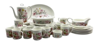 Wedgwood Meadow Sweet pattern dinner and coffee service for six comprising six dinner plates