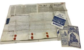 Indenture dating from 1796 together with Hull Palace flyers