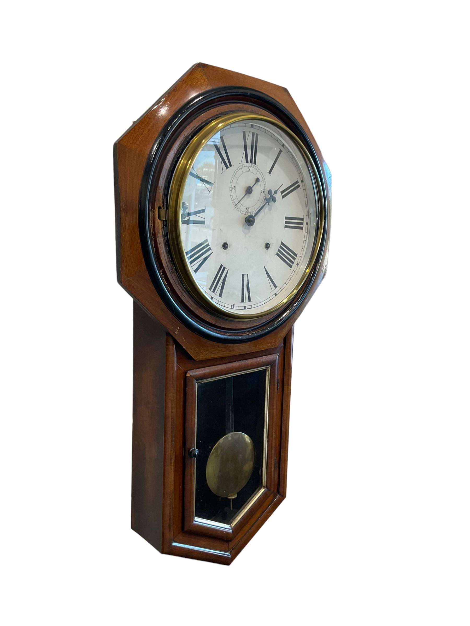 Ansonia - American 19th-century 8-day spring driven wall clock - Image 3 of 3