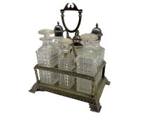 19th/ early 20th century silver plated six bottle cruet stand