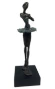 Modern bronze model of a Ballerina with patinated tutu