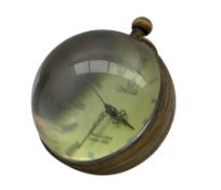 Crystal ball clock dial inscribed with Omega D6cm