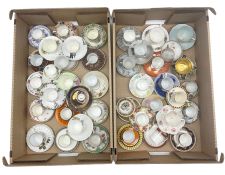 Miniature Royal Doulton Spring cup & saucer together with a collection of porcelain coffee/ tea cups