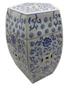 Chinese blue and white porcelain garden seat