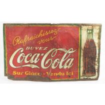 Large Vintage French Coca-Cola Tin Sign
