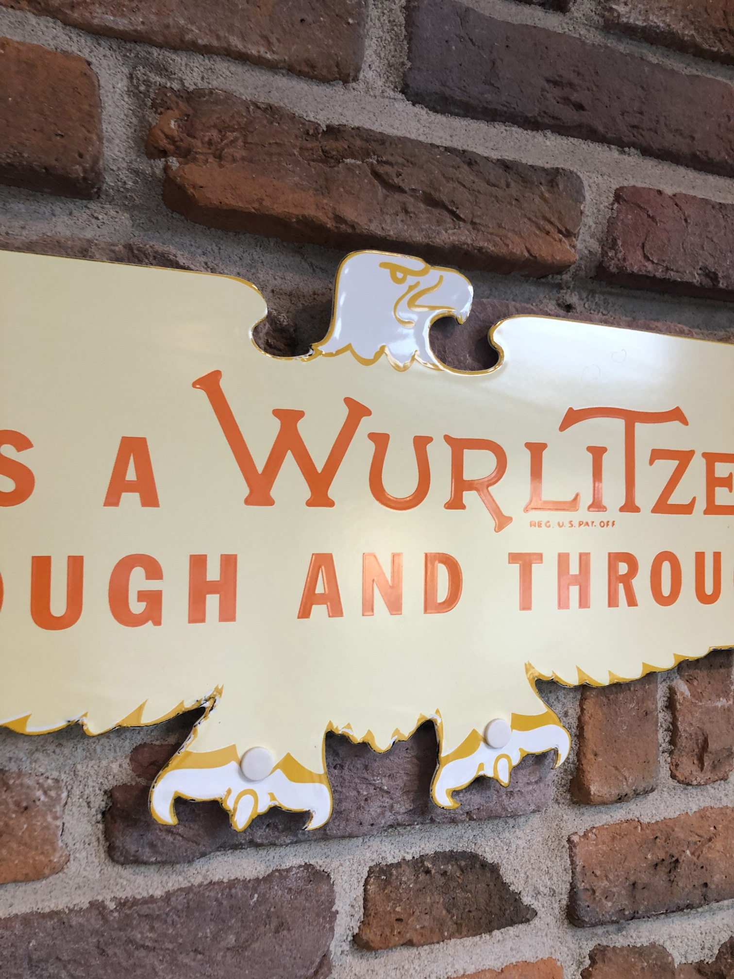 Wurlitzer Eagle Enamel Sign - Image 4 of 4