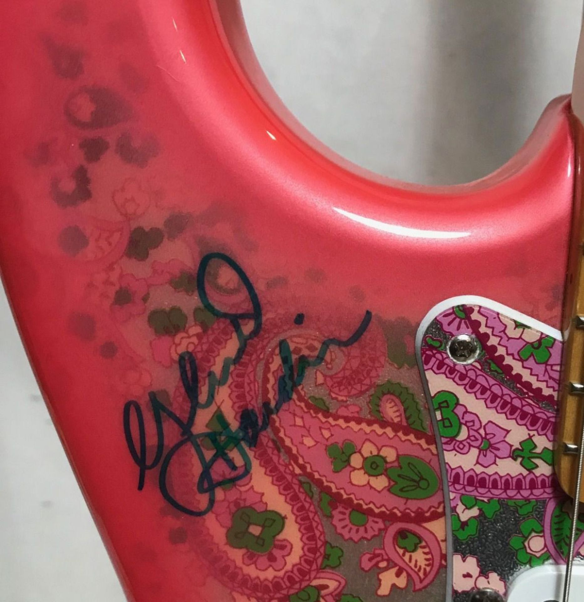 Fender Stratocaster Paisley Guitar Signed By Elvis Presley's Band Members - Image 4 of 8