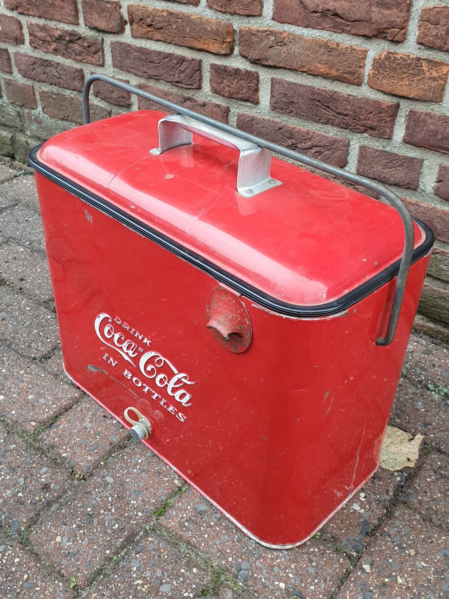 Vintage Coca-Cola Cooler with Bottle Cap Opener 