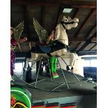 Wooden Carousel Horse on a Rocking Platform