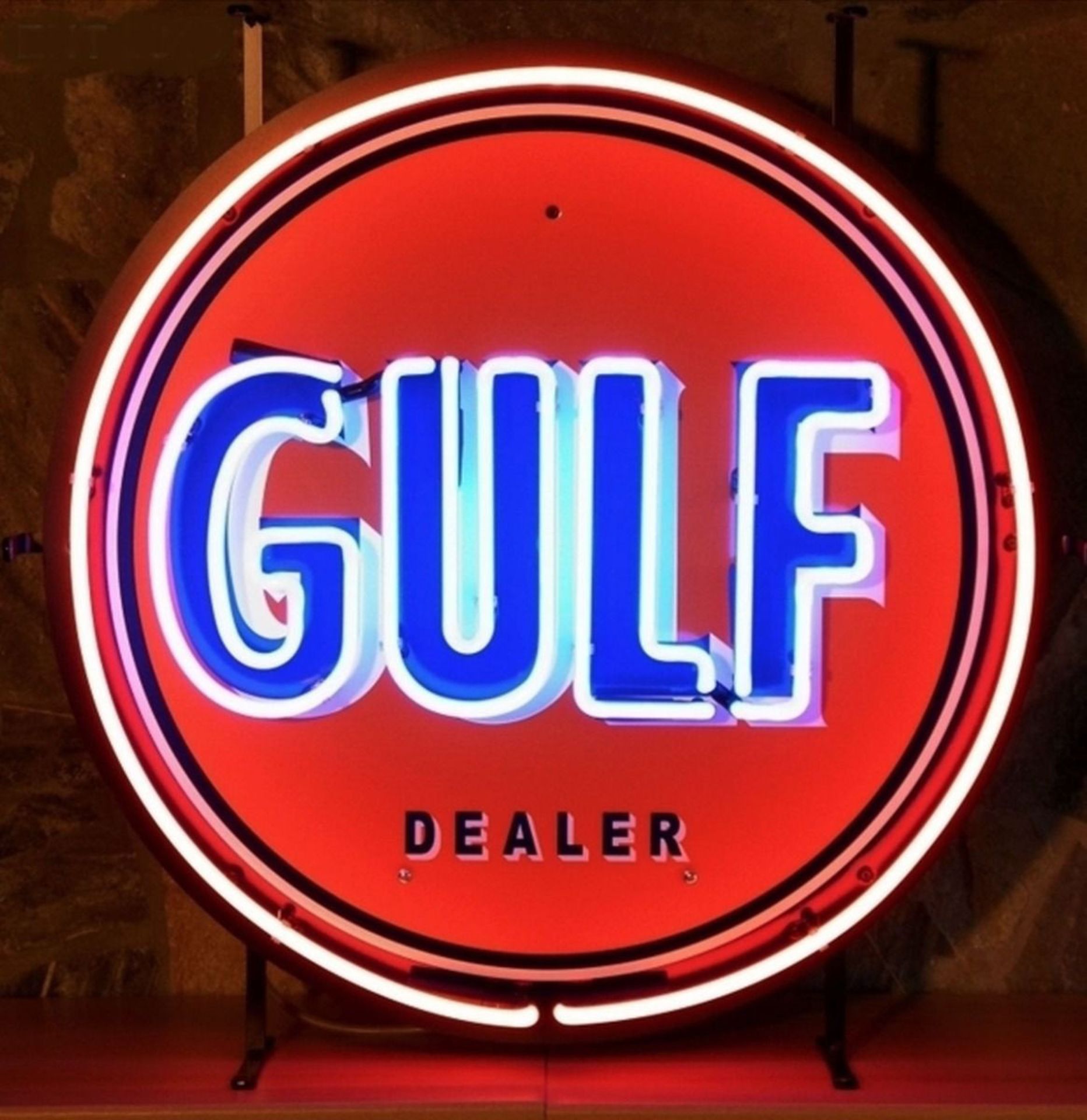 Gulf Logo Neon Lights - With Back Plate