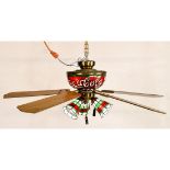 Coca-Cola Stained Glass Ceiling Fan with Light