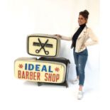 Unrestored Two-Sided Ideal Barber Shop Light Box Sign