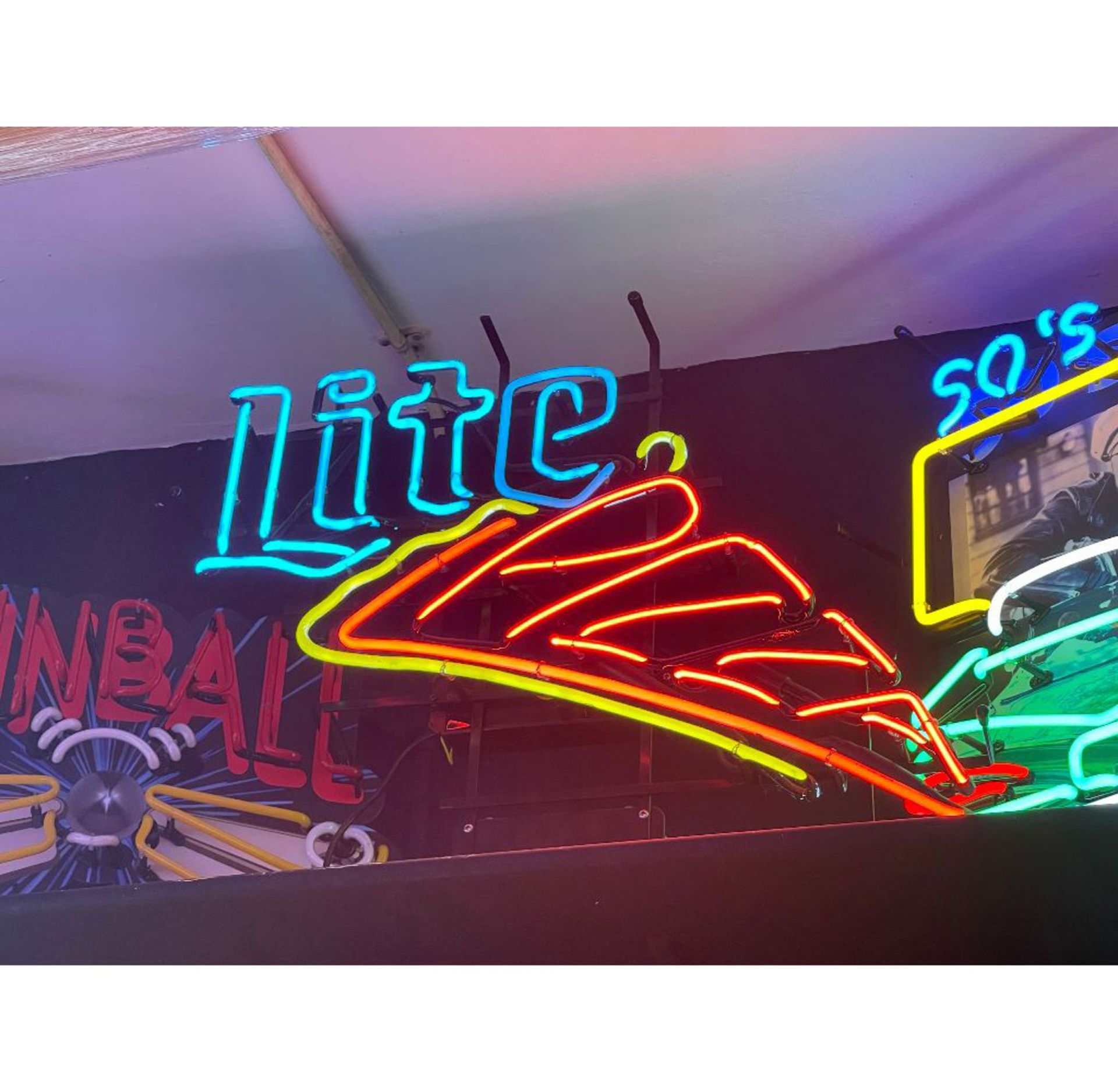 Original USA Miller Lite Pizza Neon Sign