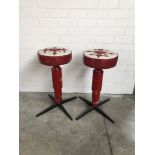 Set of 2 Bar Stools with Shock Absorber Base