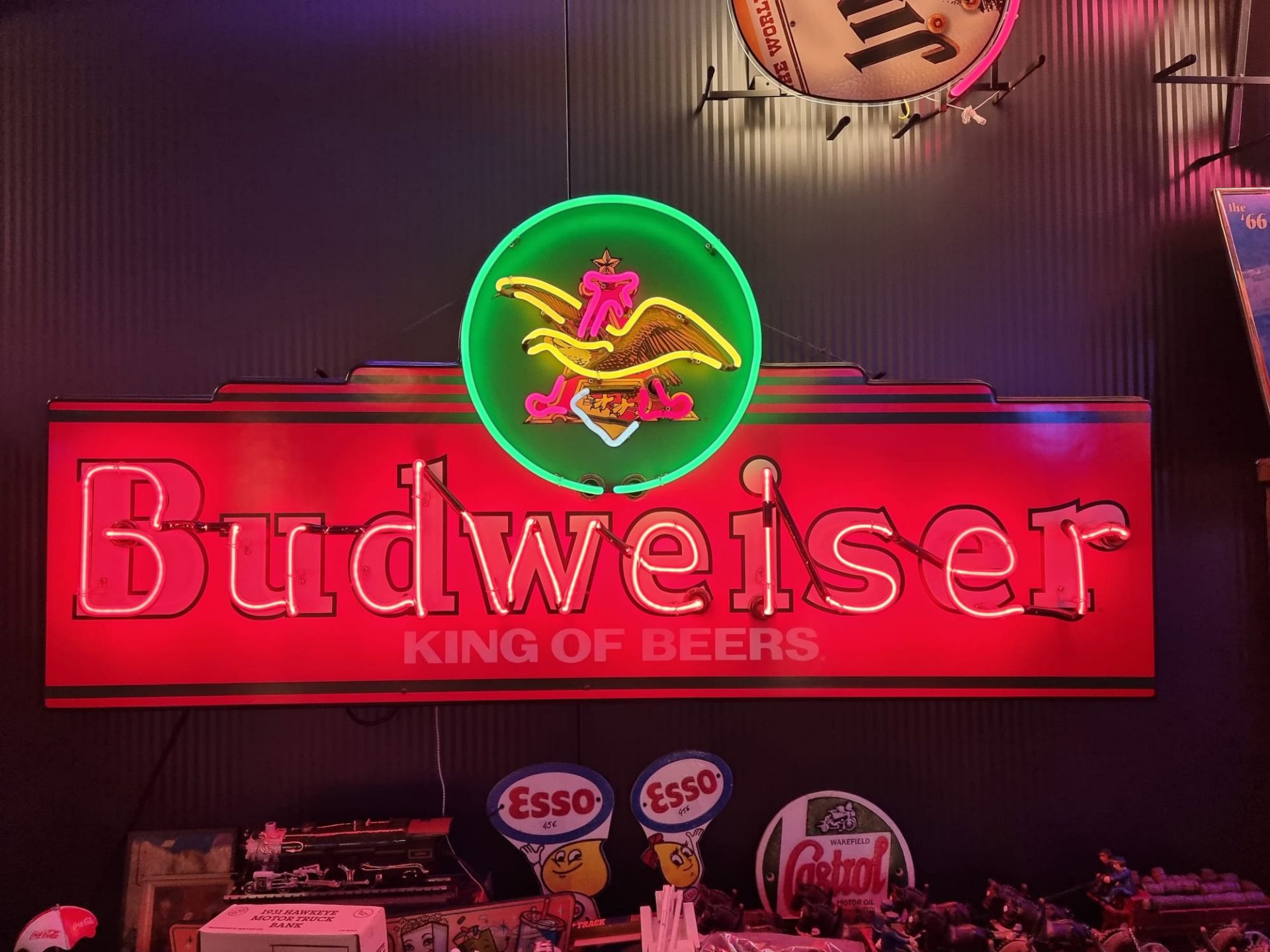 Large Vintage Budweiser Neon Sign with Backplate - Image 2 of 2