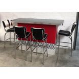 A Set of Brand New Diner Bar and 4 Bar Stools