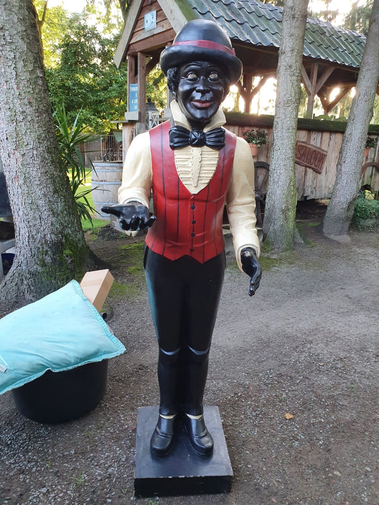 Lifesize Wooden Butler Statue