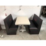 Brand New Set of "Bud" Diner Table and 2 Black Benches
