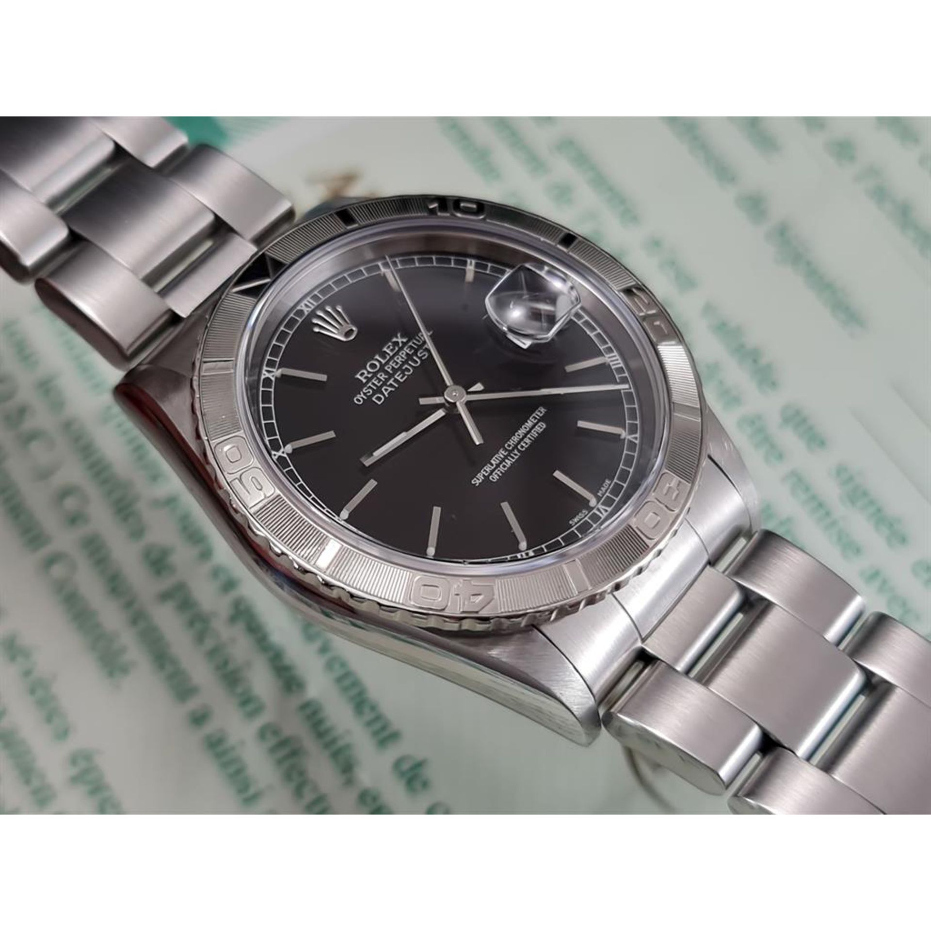 1999 Rolex Datejust Turn-O-Graph 16264 Steel White Gold - Black Dial - Oyster - Image 7 of 11