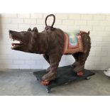 Wooden Carousel Bear Figure