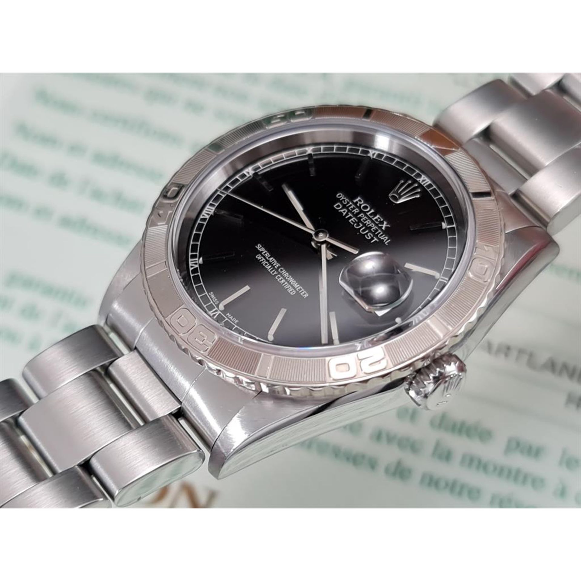 1999 Rolex Datejust Turn-O-Graph 16264 Steel White Gold - Black Dial - Oyster - Image 5 of 11