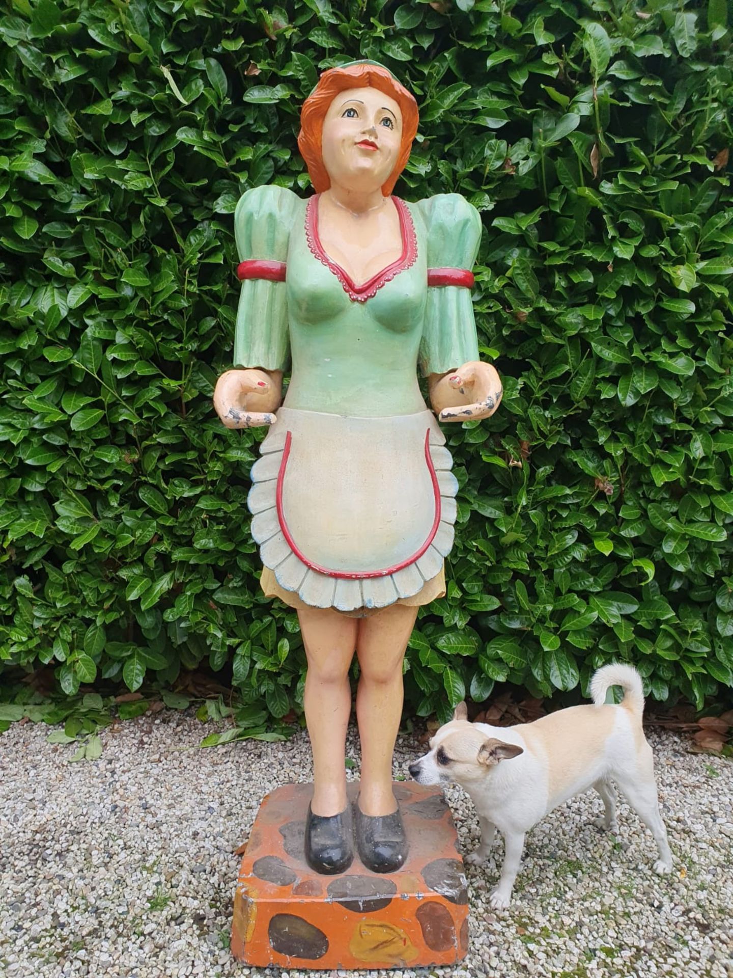 Tall Wooden Waitress Statue - Image 6 of 6