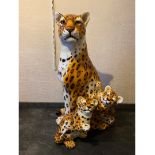 Original XXL Leopard Capodimonte statue