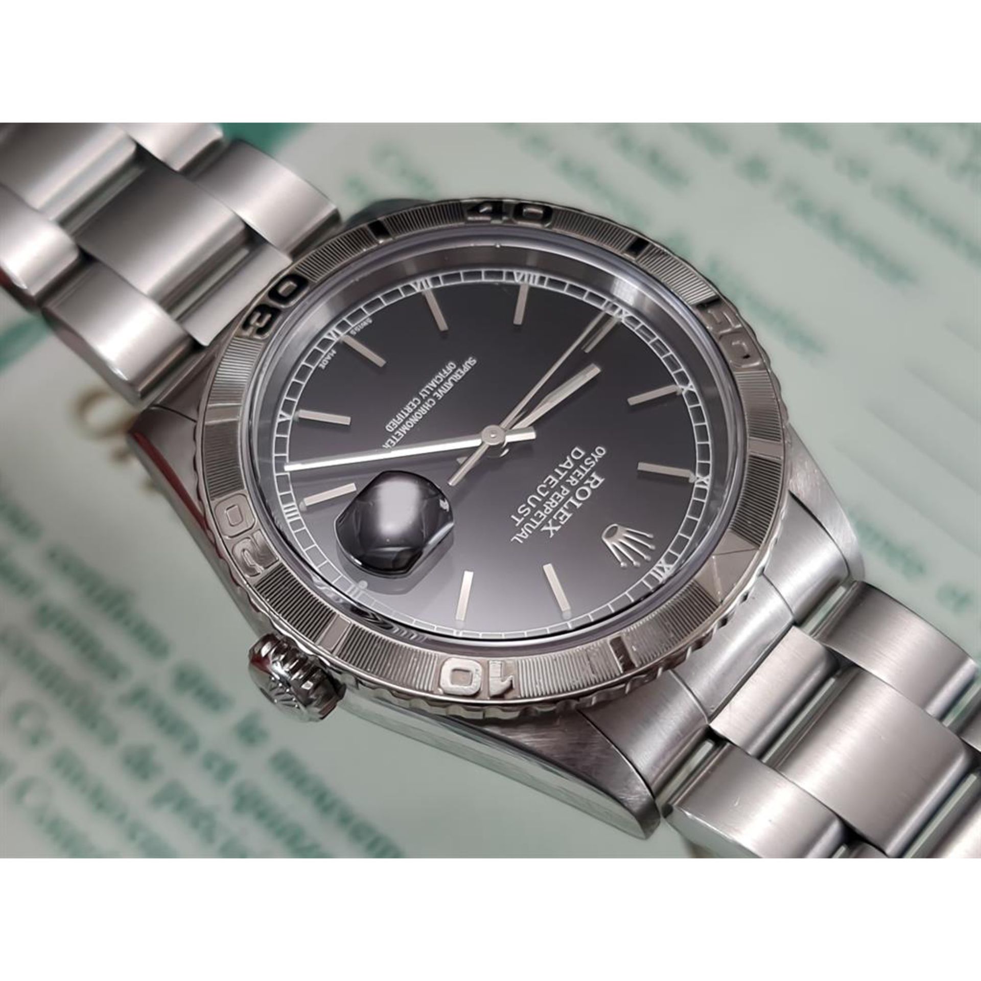 1999 Rolex Datejust Turn-O-Graph 16264 Steel White Gold - Black Dial - Oyster - Image 6 of 11