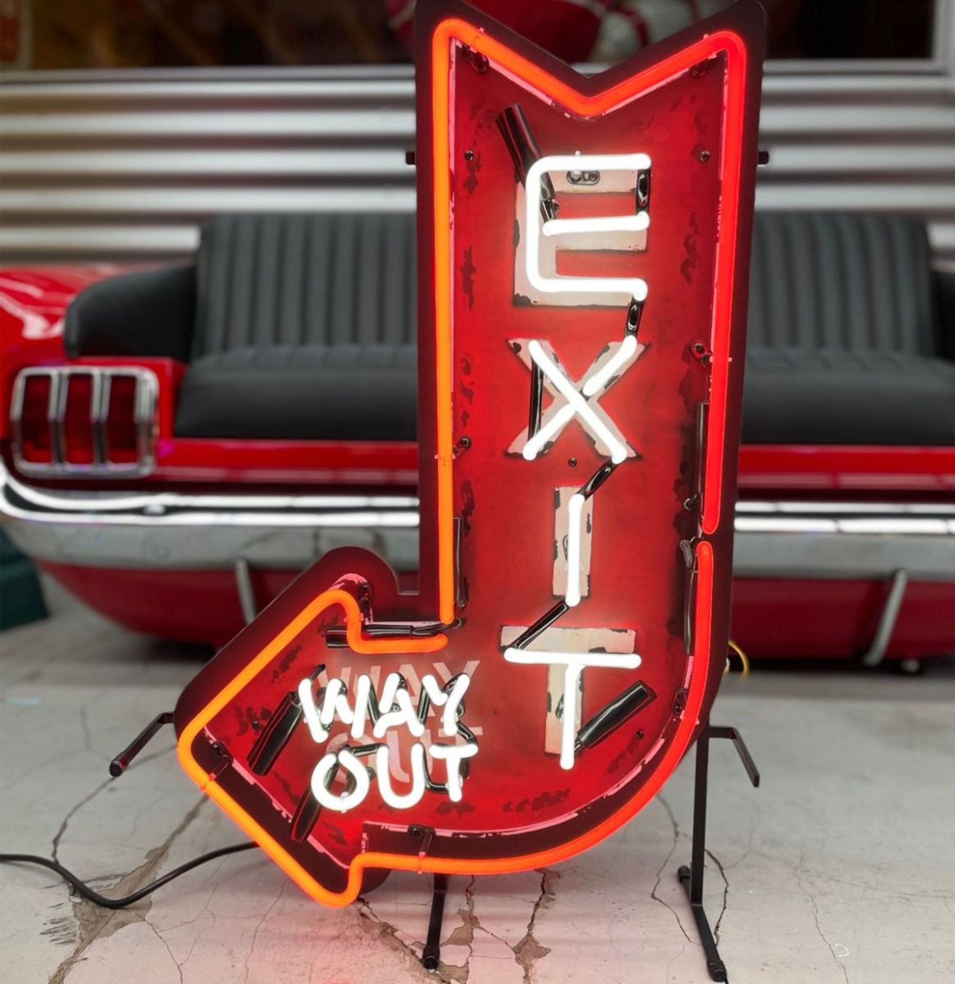 Exit Way Out Arrow Neon Lighting