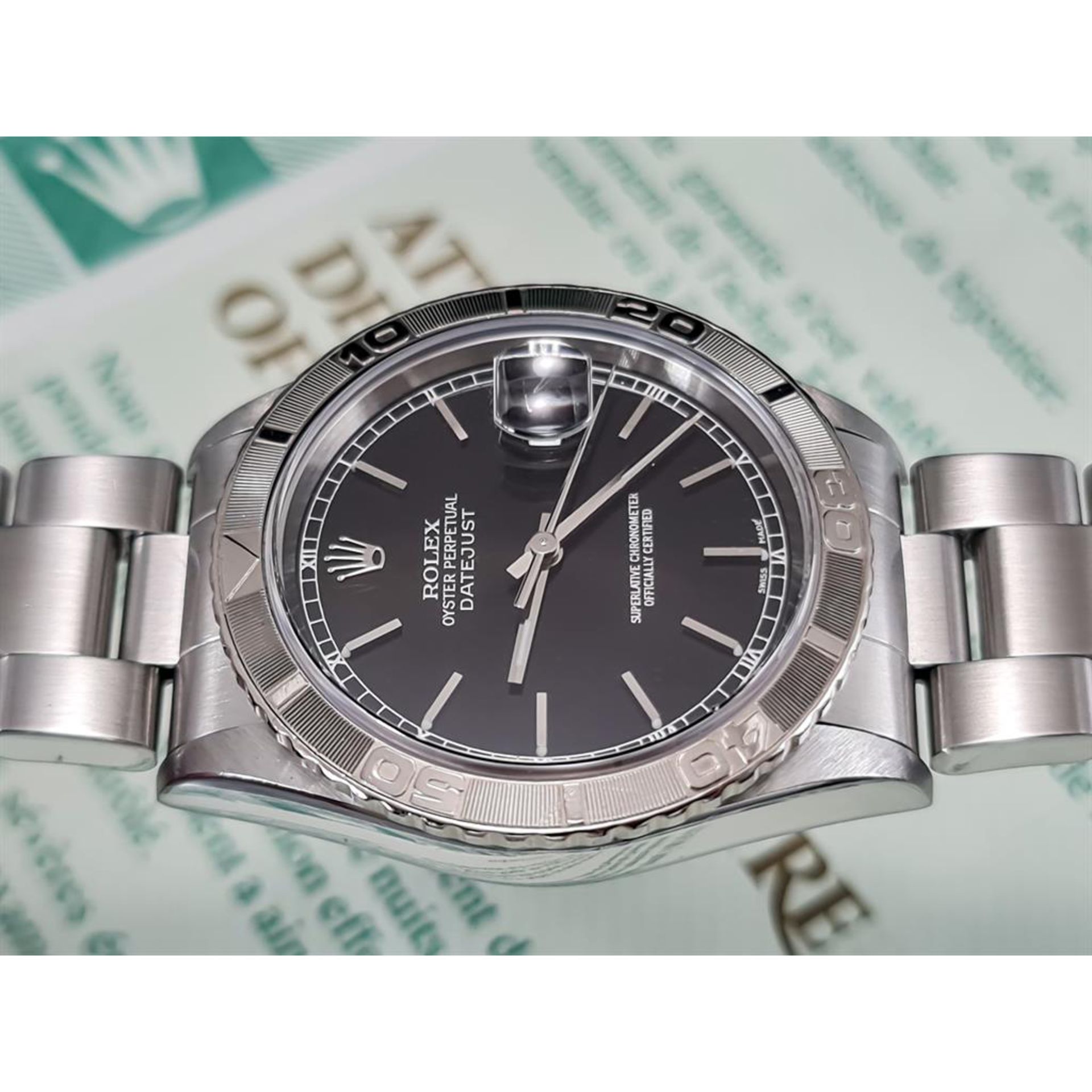 1999 Rolex Datejust Turn-O-Graph 16264 Steel White Gold - Black Dial - Oyster - Image 8 of 11