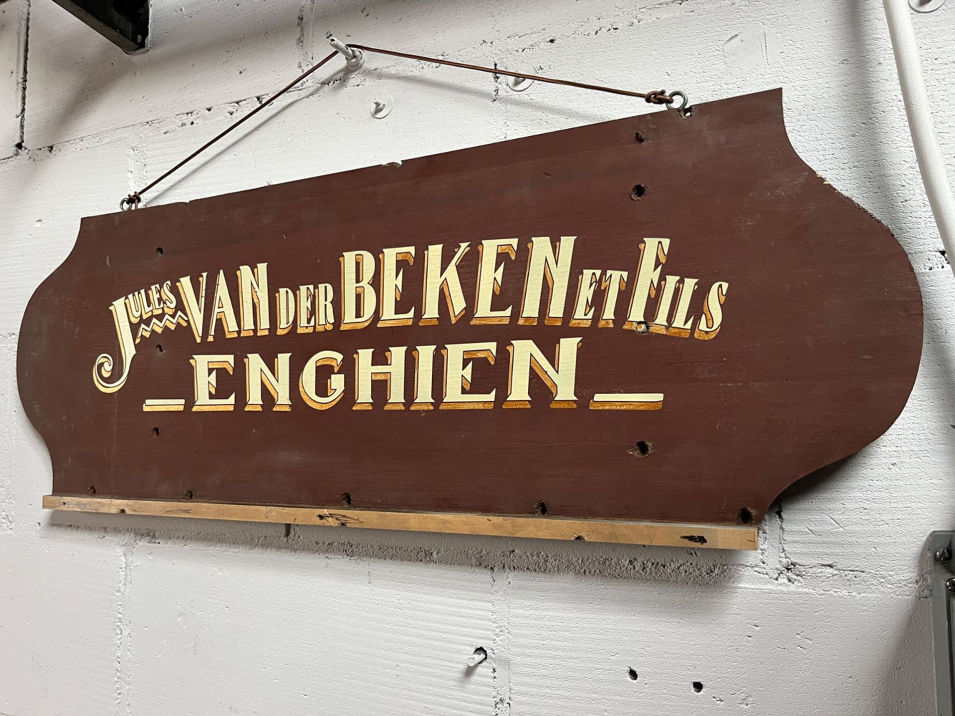 Wooden Jules van der Beken & Sons Advertisement Sign - Bild 2 aus 8