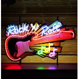 Rock 'n' Roll Fender Guitar Neon Sign with Backplate