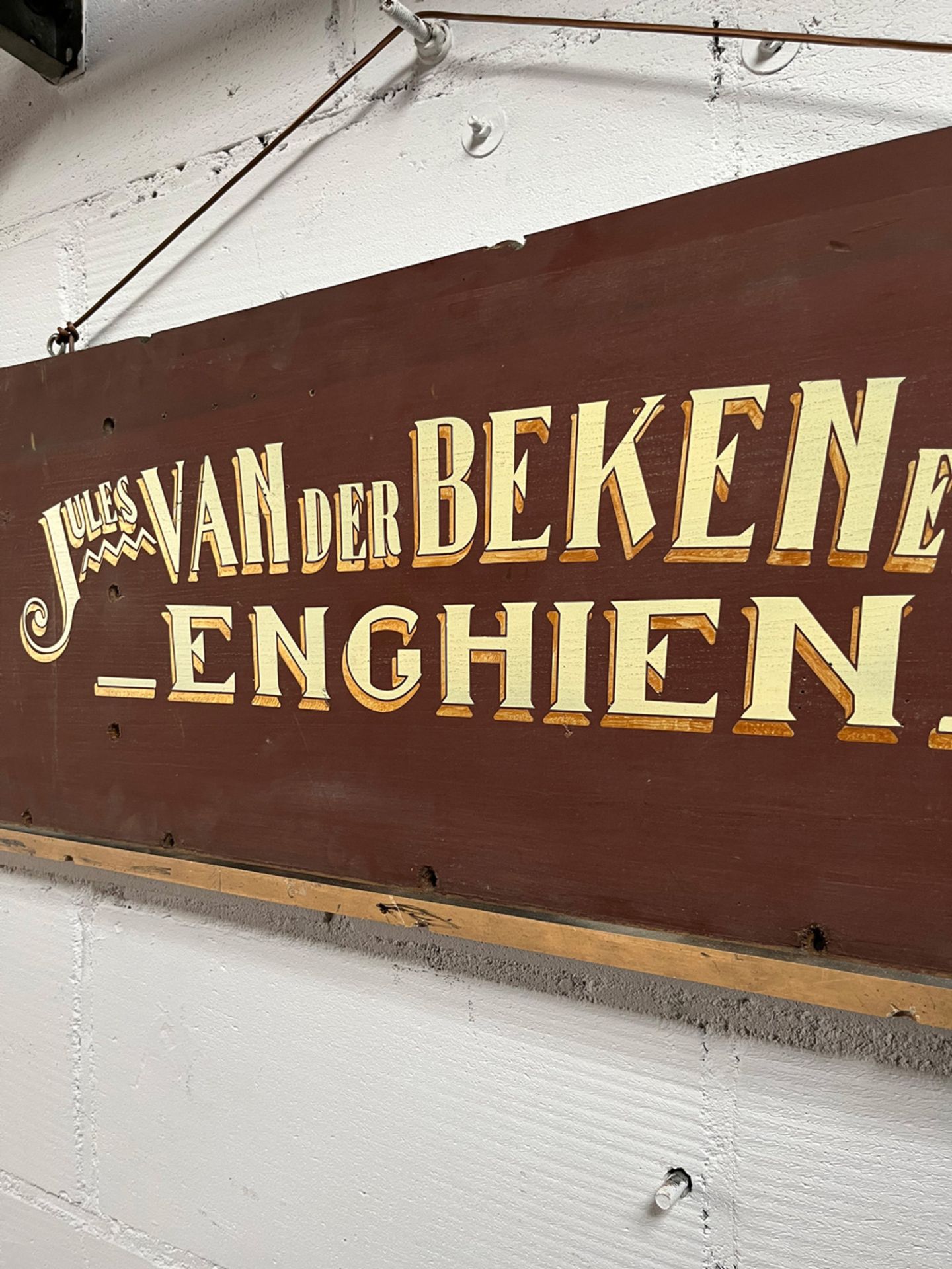 Wooden Jules van der Beken & Sons Advertisement Sign - Bild 3 aus 8