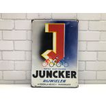 Dutch Enamel Sign "Juncker Rijwielen"