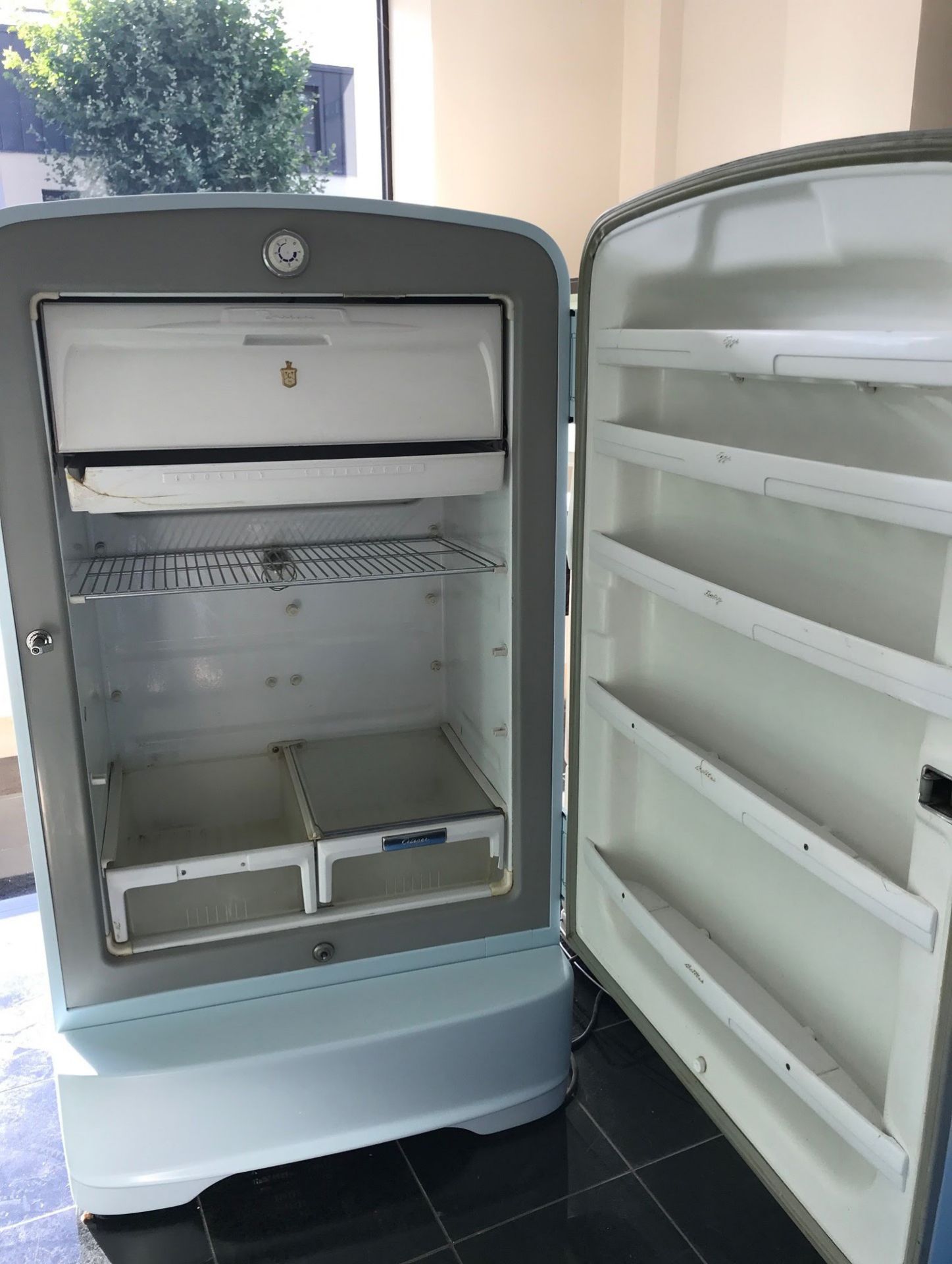 1956 Crosley/Shelvador Refrigerator in Matt Baby Blue Color  - Image 2 of 2