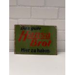 German Hansa Brot Enamel Sign