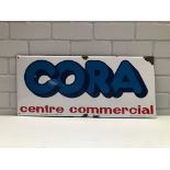 French Cora Centre Commercial Enamel Sign