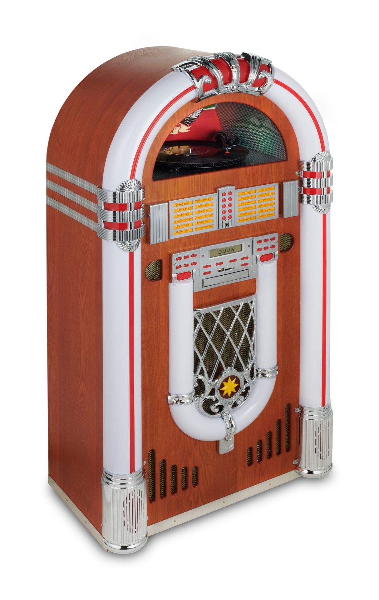 RR2500 Premium LED Jukebox Brown with Full Options  - Image 9 of 10